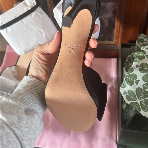 Kate spade satin black strappy heels - Picture 5 of 6